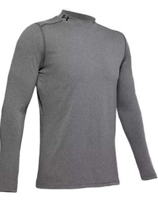 Under ArmourColdGear Men's T-shirt 2XL Fitted Mock Long Sleeve Charcoal NWT - Picture 1 of 4